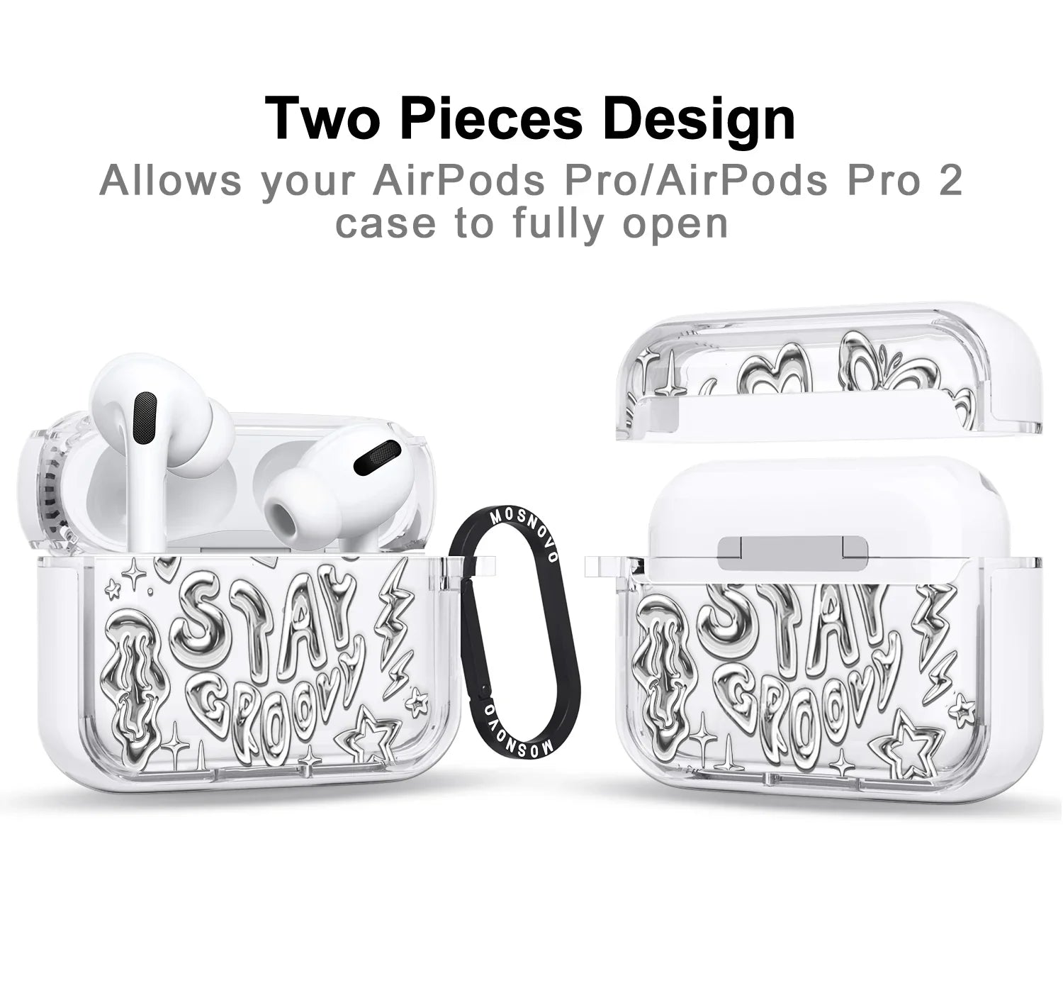 Silver Chrome Art (Flat Print) AirPods Pro 2 Case (2nd