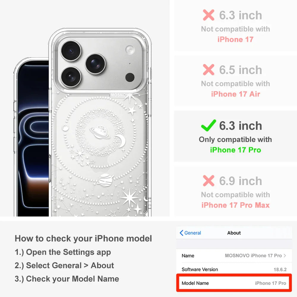 White Galaxy Phone Case - iPhone 17 Pro Case