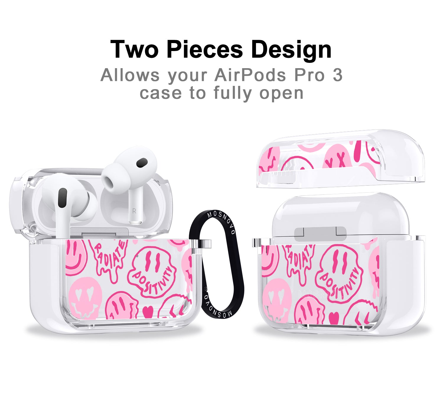 Pink Dripping Smiles Positivity Radiate Face Airpods Pro 3 Case