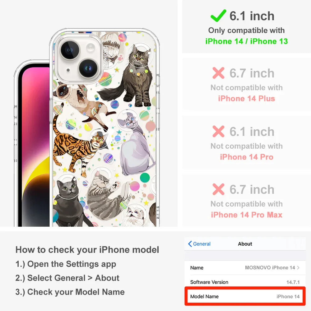 Space Cat Phone Case - iPhone 14 Case Clear