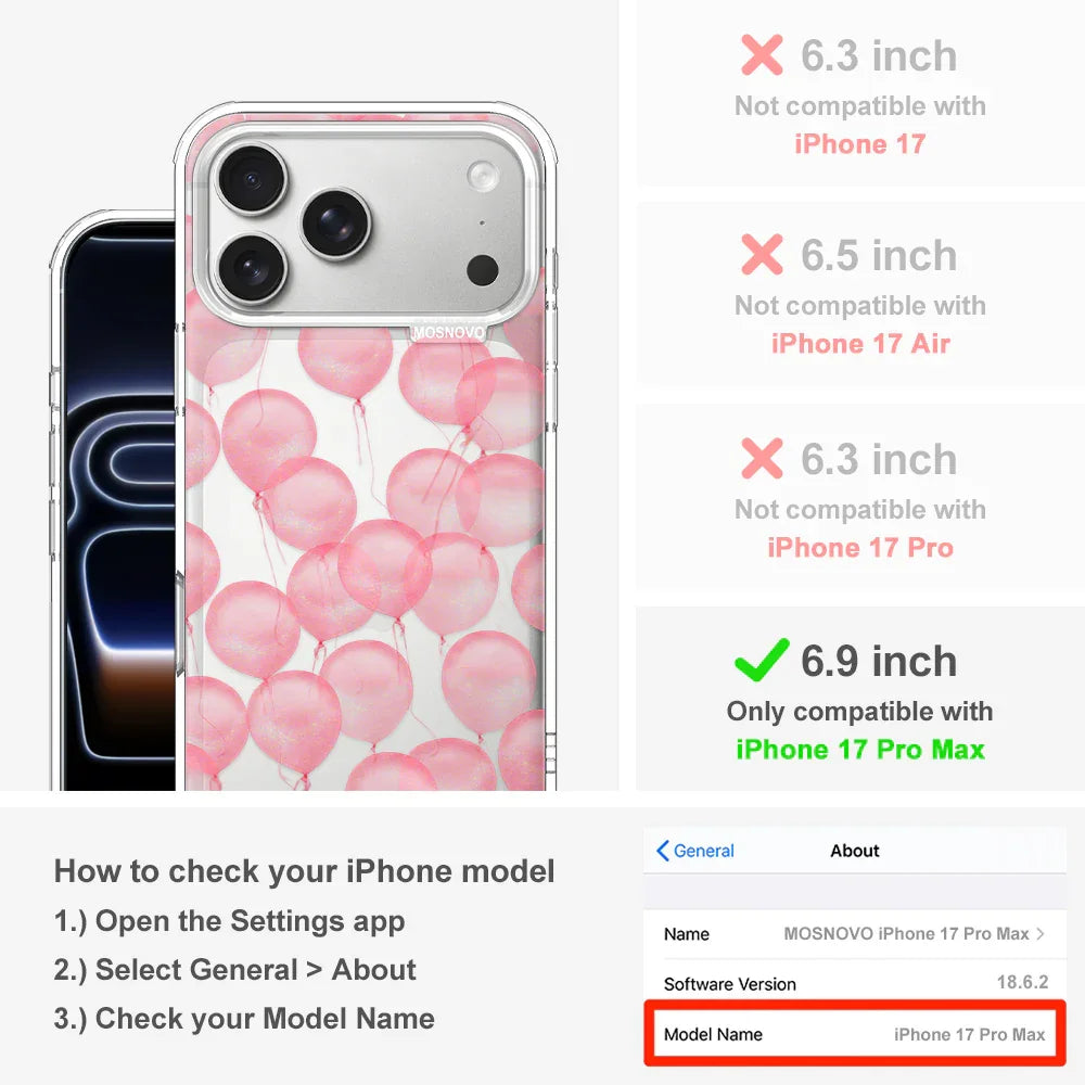 Pink Ballons Phone Case - iPhone 17 Pro Max Case – MOSNOVO