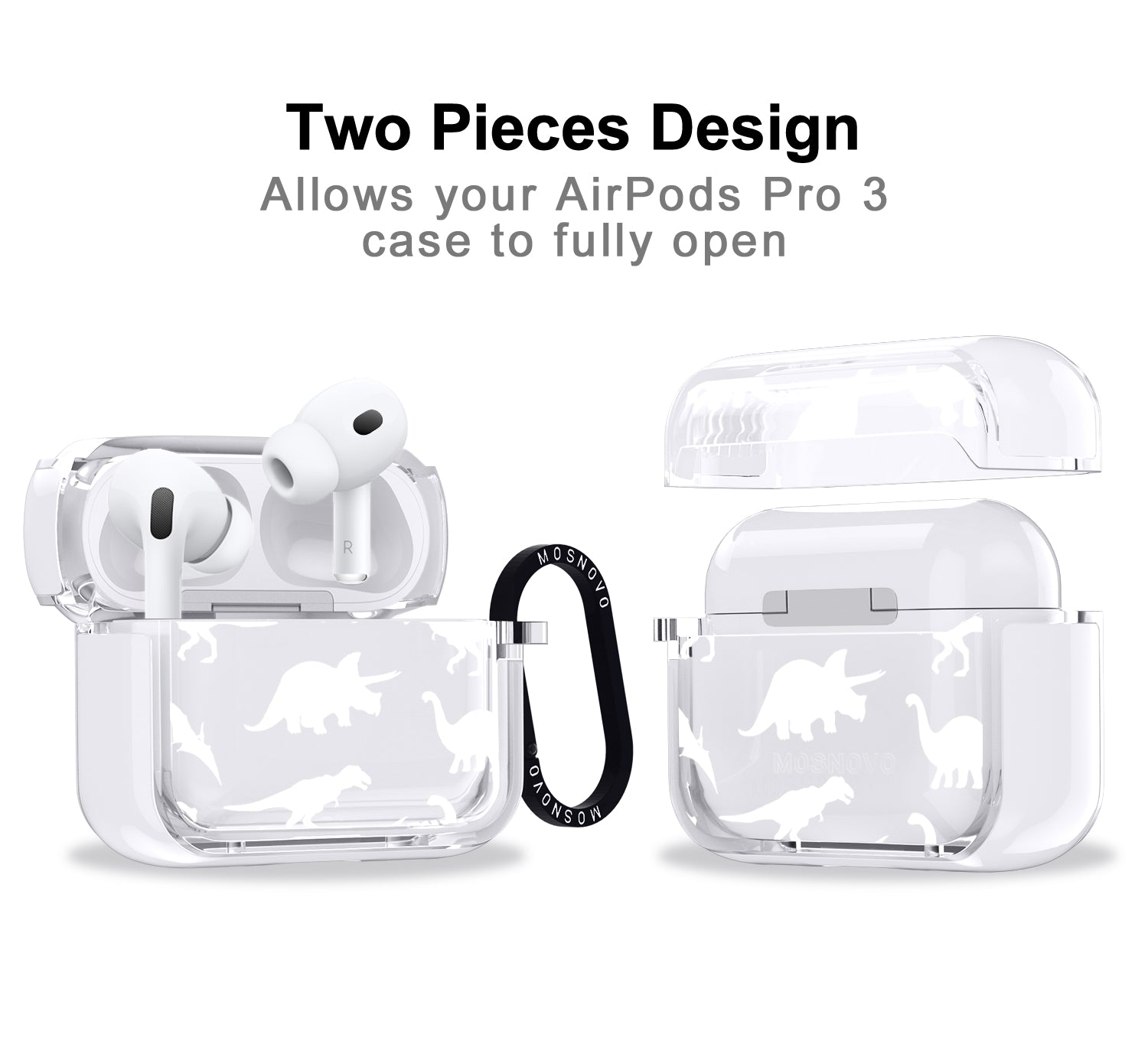 White Dinosaur Airpods Pro 3 Case