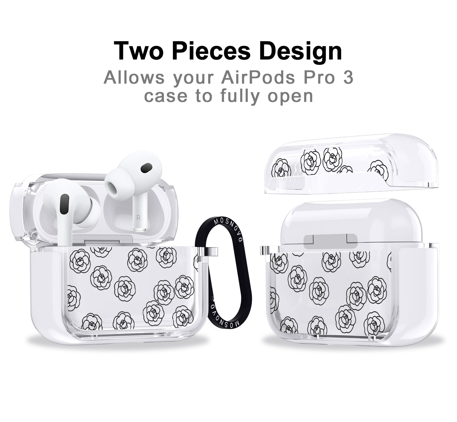 Linear Camelia Flower Airpods Pro 3 Case