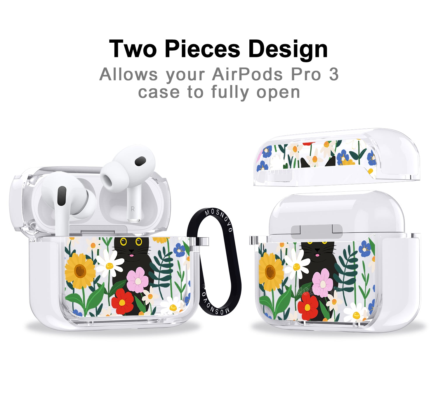 Black Cat in Garden Airpods Pro 3 Case