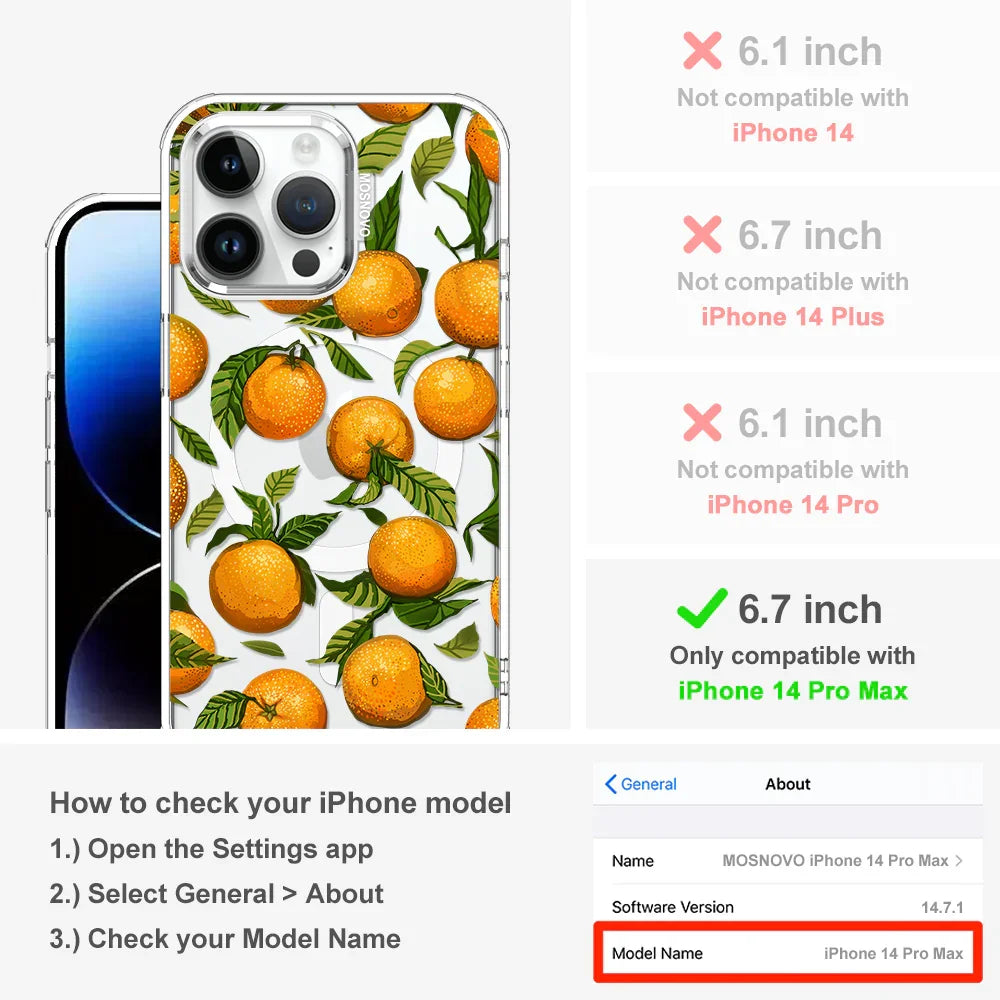 Tangerine Phone Case - iPhone 14 Pro Max Case Clear With MagSafe