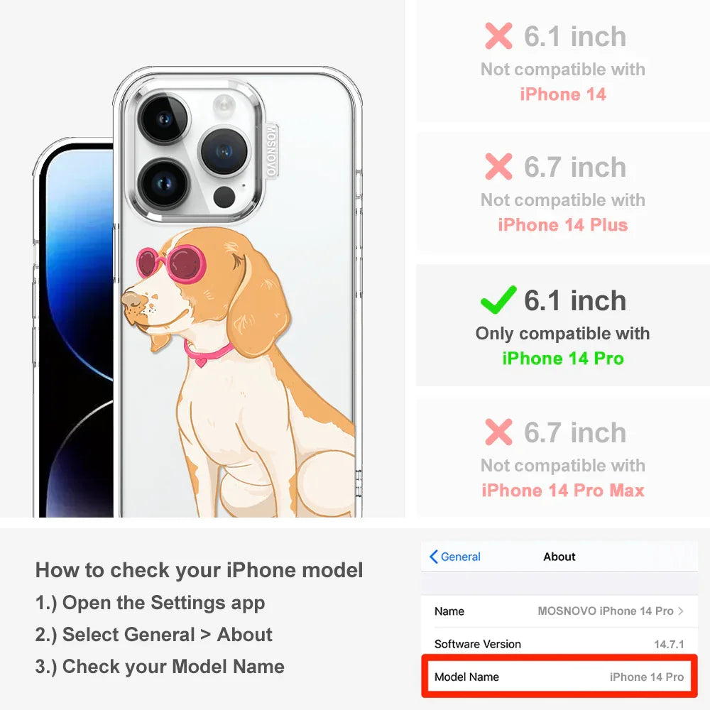 Cute Beagle Phone Case - iPhone 14 Pro Case Clear