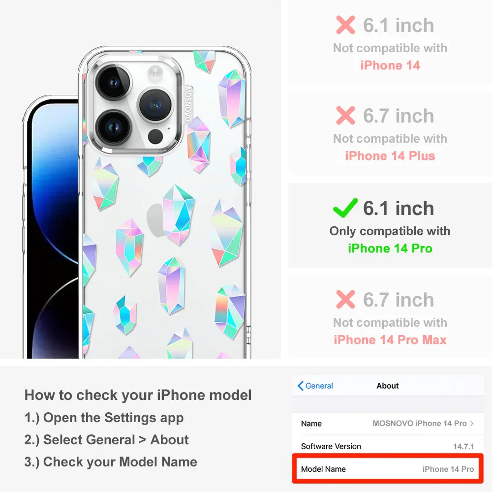 Crystal Gradient Diamond Phone Case - iPhone 14 Pro Case Clear