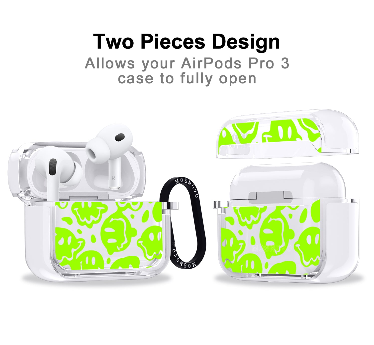 Distorted Green Smiles Face Airpods Pro 3 Case