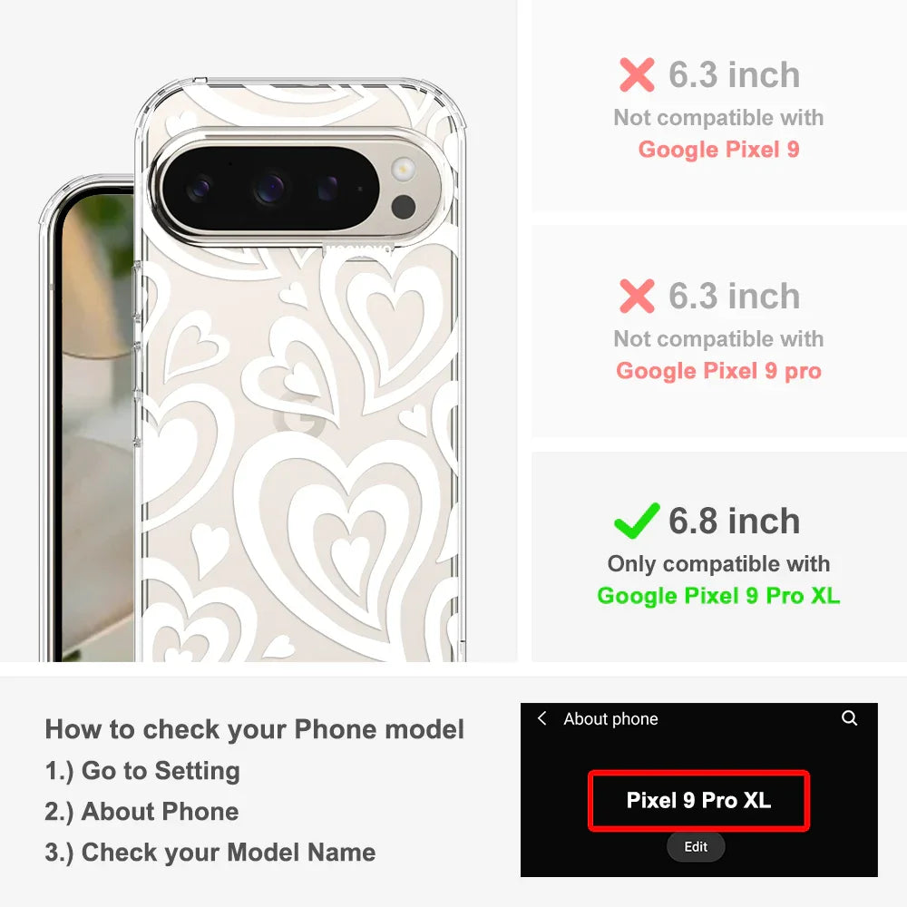 Twist Heart Phone Case - Google Pixel 9 Pro XL Case Clear
