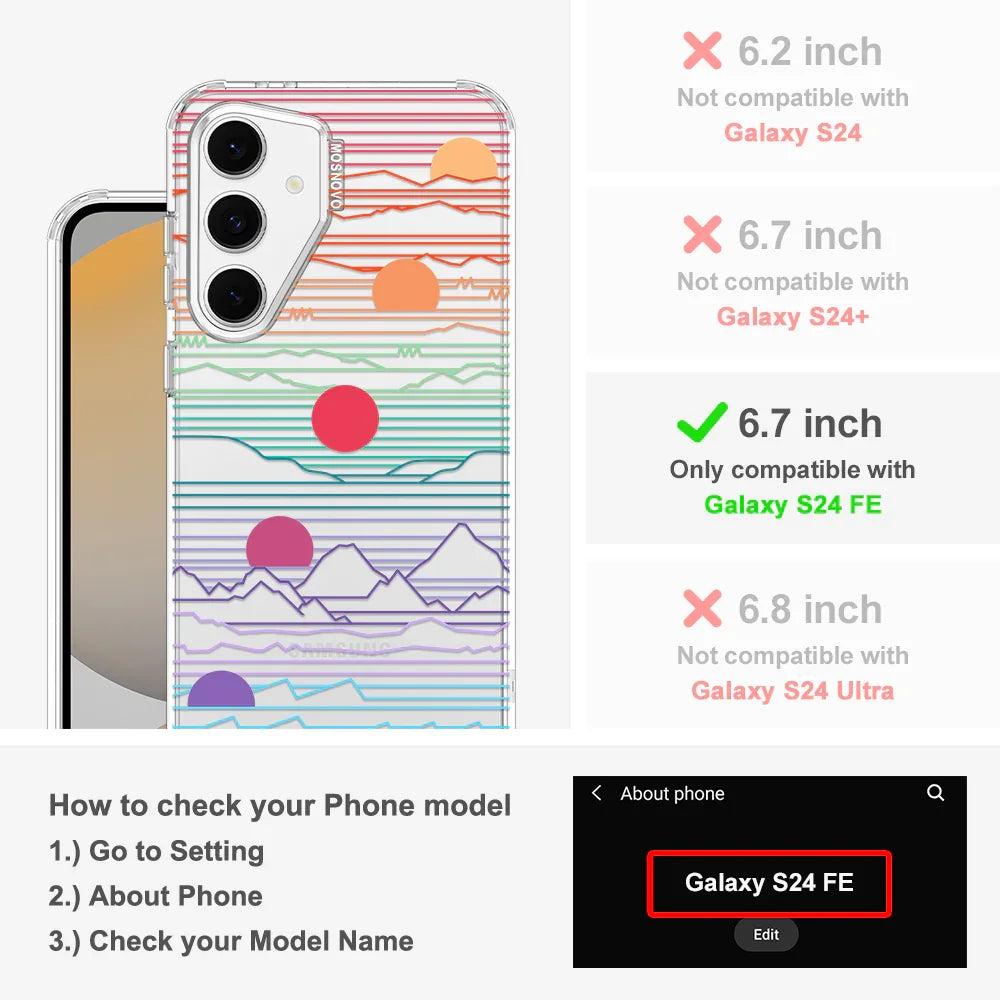 Sunrise and Sunset Phone Case - Samsung Galaxy S24 FE Case Clear