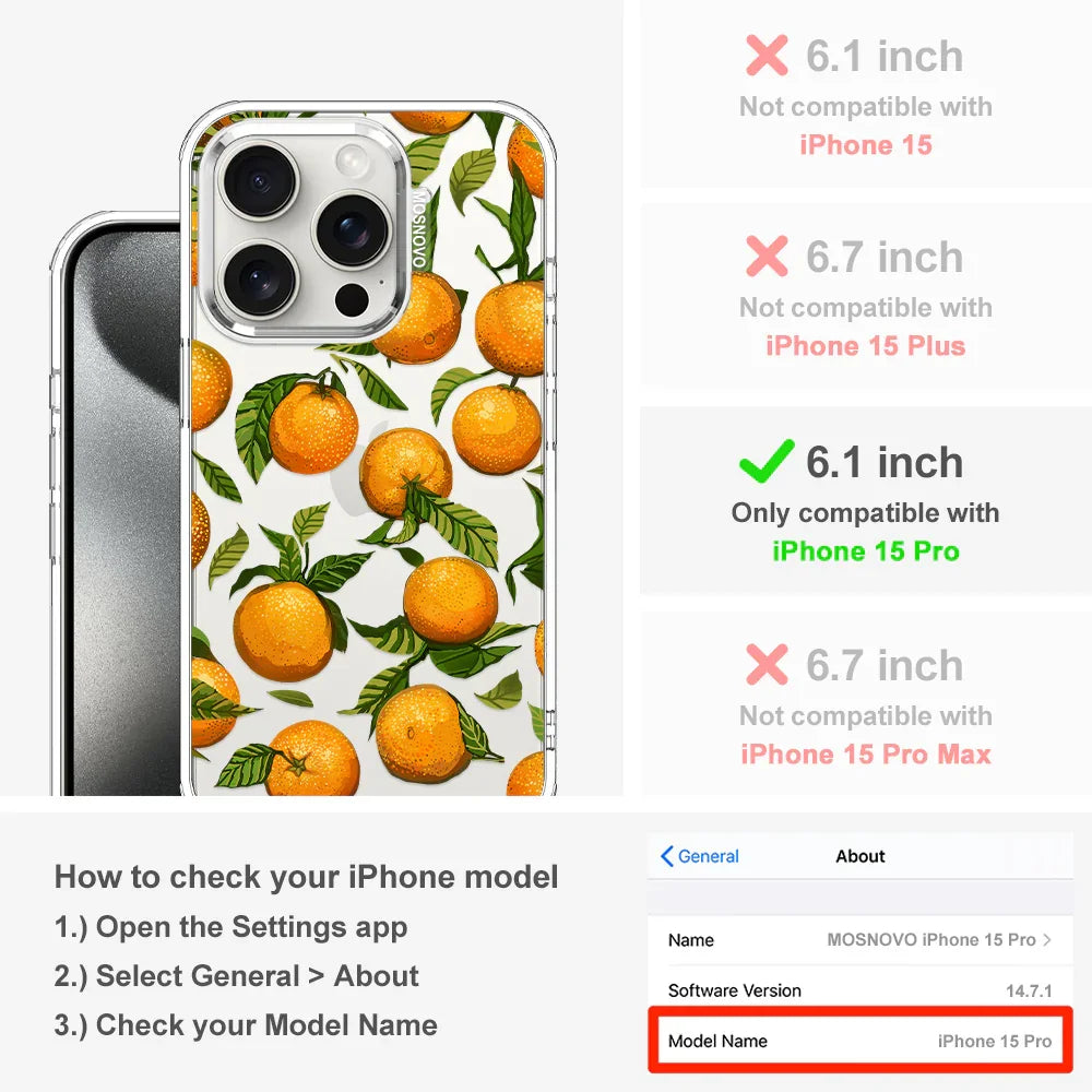 Tangerine Phone Case - iPhone 15 Pro Case Clear