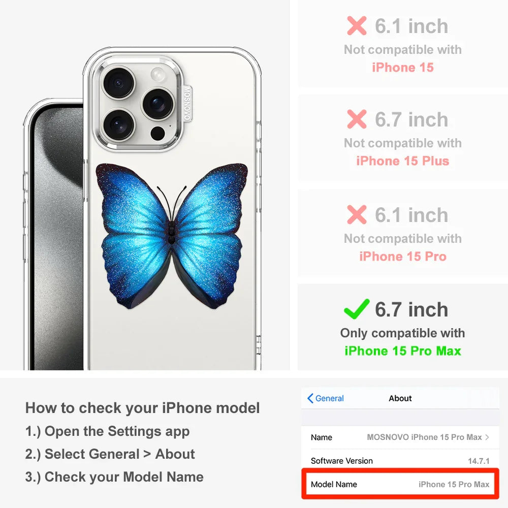Morphidae Phone Case - iPhone 15 Pro Max Case Clear