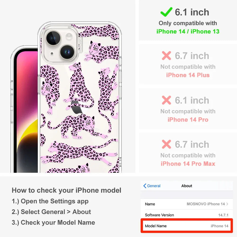 Pink Leopard Phone Case - iPhone 14 Case Clear