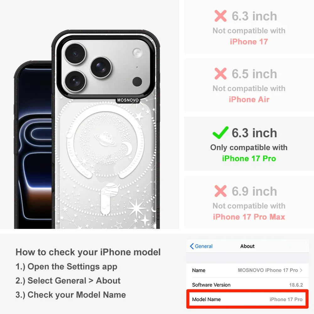 White Galaxy Phone Case - iPhone 17 Pro Case