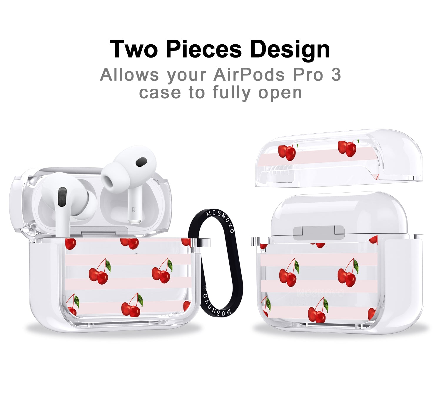 Pink Stripes Cherry Airpods Pro 3 Case