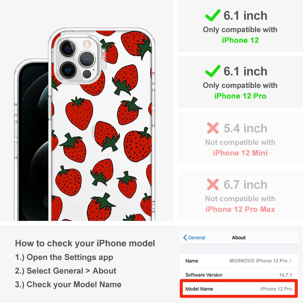 Red Strawberry Phone Case - iPhone 12 Case Clear