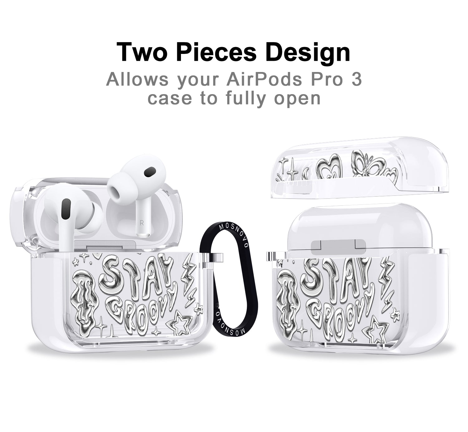 Silver Chrome Art (Flat Print) Airpods Pro 3 Case