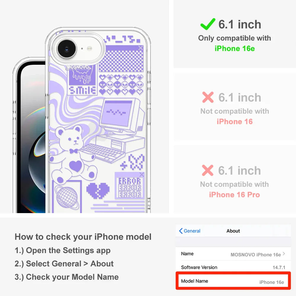 Y2K Aesthetic Phone Case - iPhone 16e Case – MOSNOVO