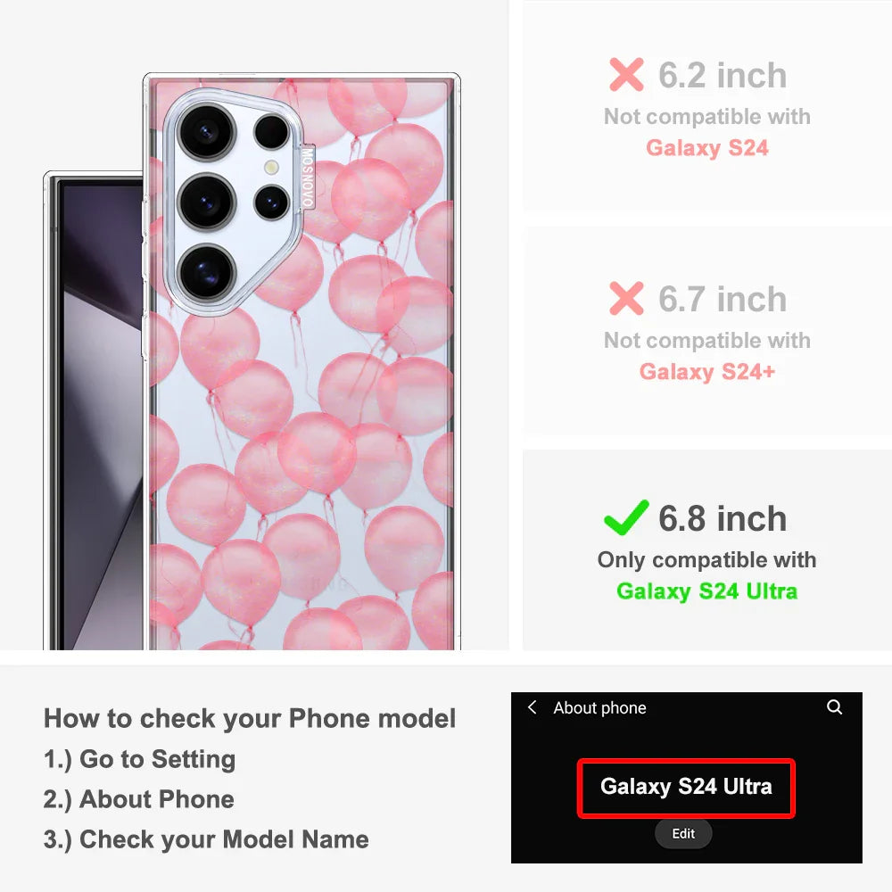 Pink Ballons Phone Case - Samsung Galaxy S24 Ultra Case