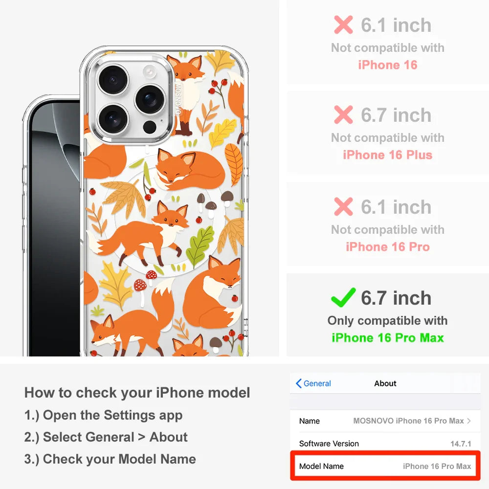 Autumn Fox Phone Case - iPhone 16 Pro Max Case Clear With MagSafe