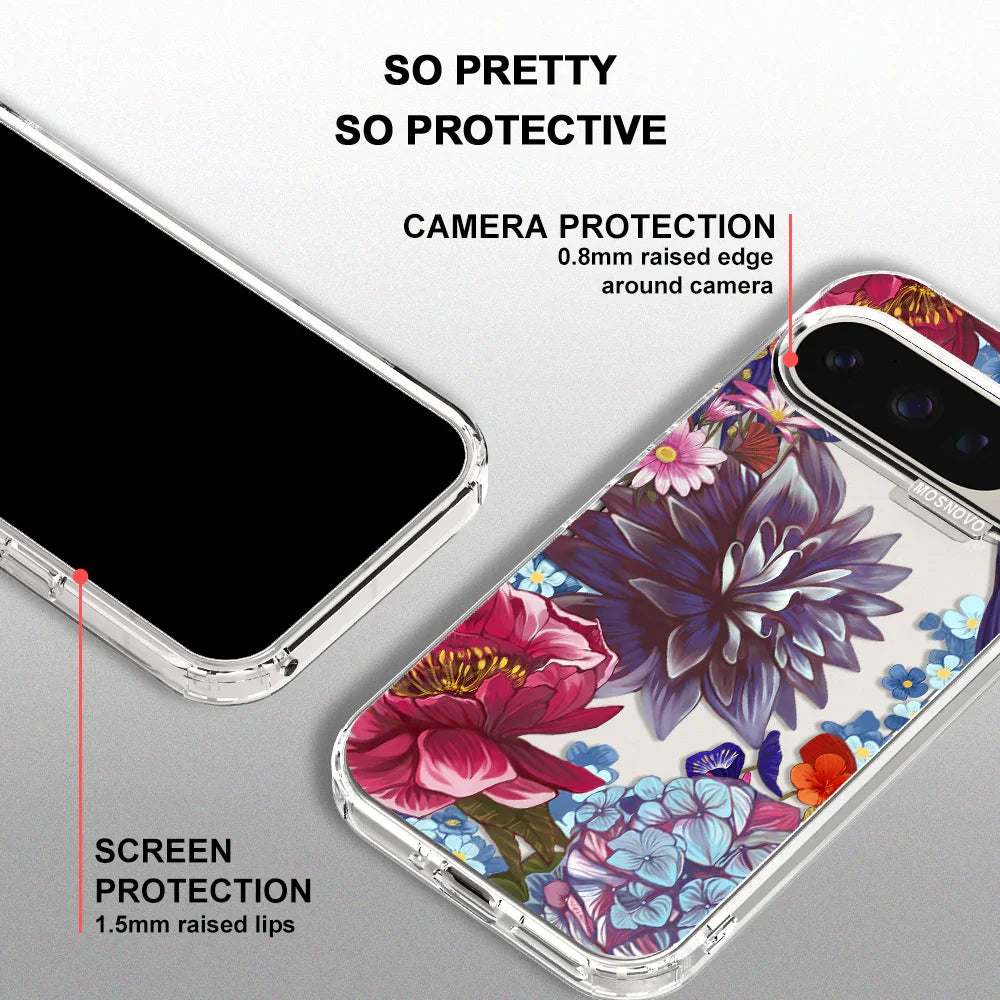 Lilac Floral Phone Case - Google Pixel 9 Pro Case Clear