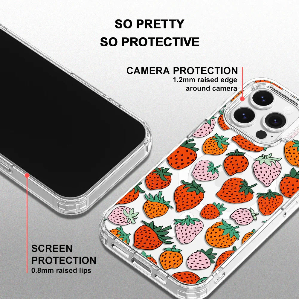 Cute Strawberry Phone Case - iPhone 13 Pro Case Clear With MagSafe