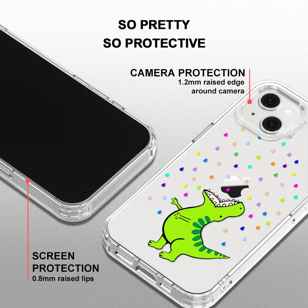 Rainbow Dinosaur Phone Case - iPhone 13 Case Clear