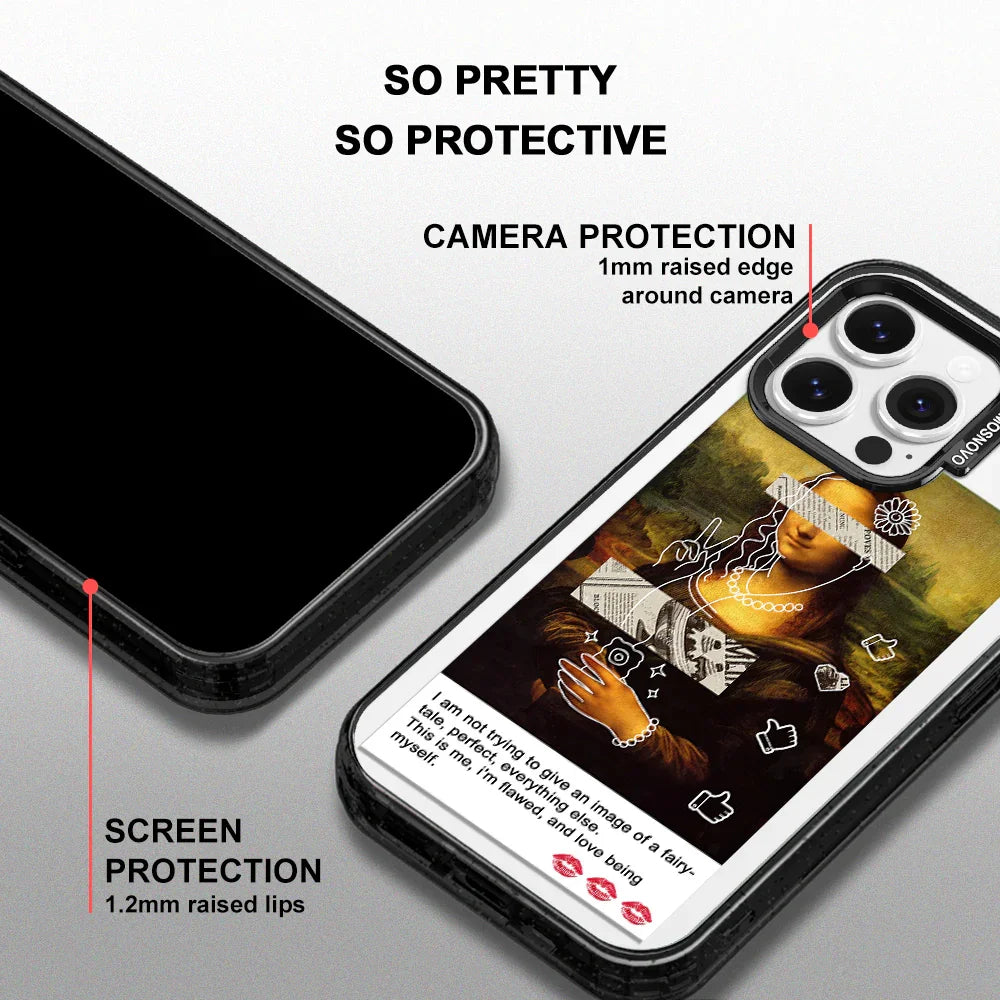 Selfie Artwork Phone Case - iPhone 13 Pro Case Clear Black ShockStone With MagSafe