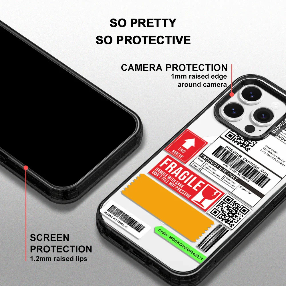 MOSNOVO LABEL Phone Case - iPhone 13 Pro Case Clear Black ShockStone With MagSafe