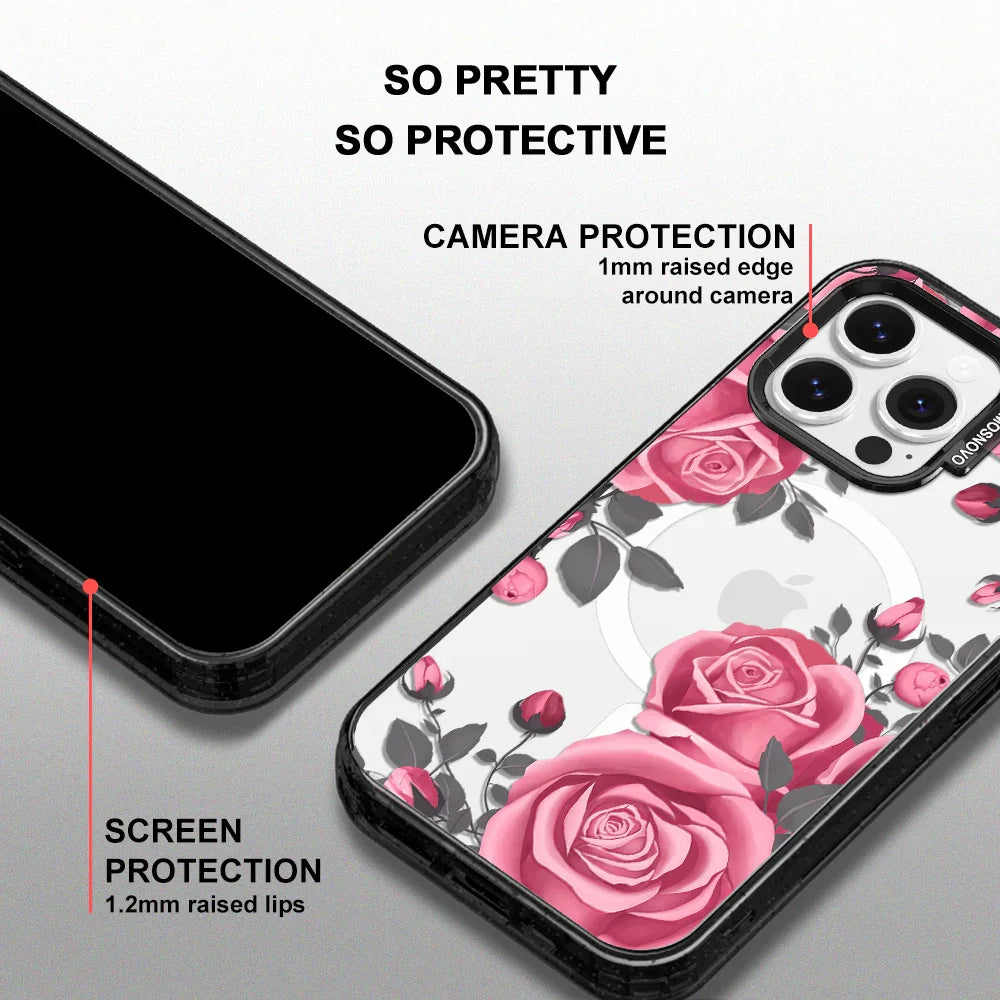 Valentine Phone Case - iPhone 13 Pro Case Clear Black ShockStone With MagSafe