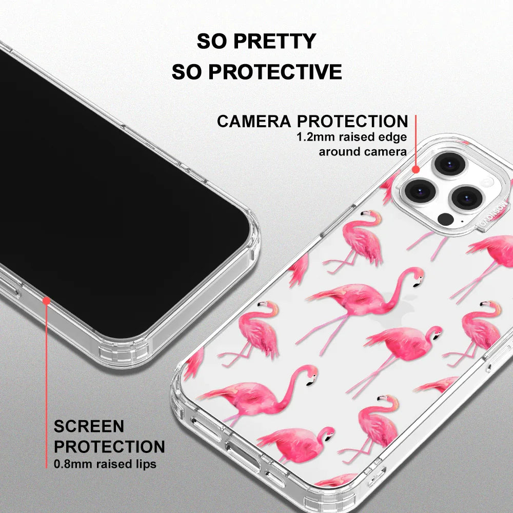 Flamingo Phone Case - iPhone 12 Case Clear