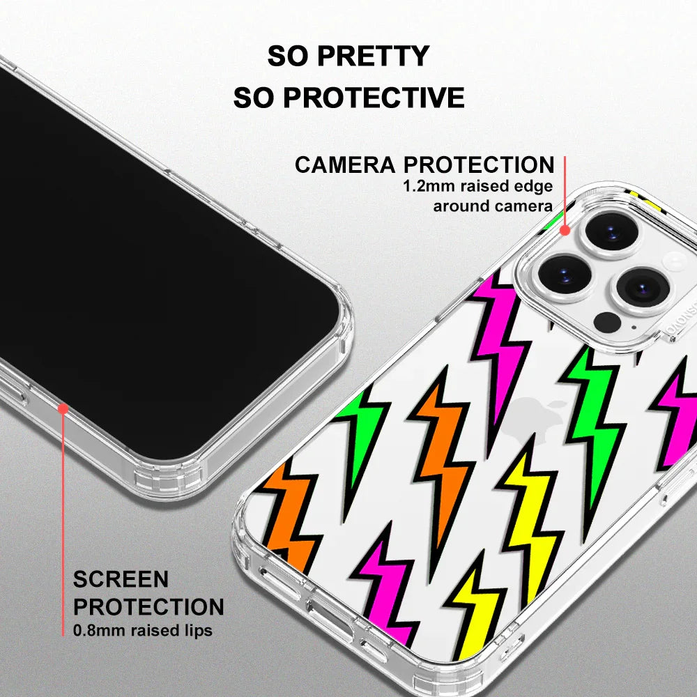 Colorful Lightning Phone Case - iPhone 14 Pro Case Clear