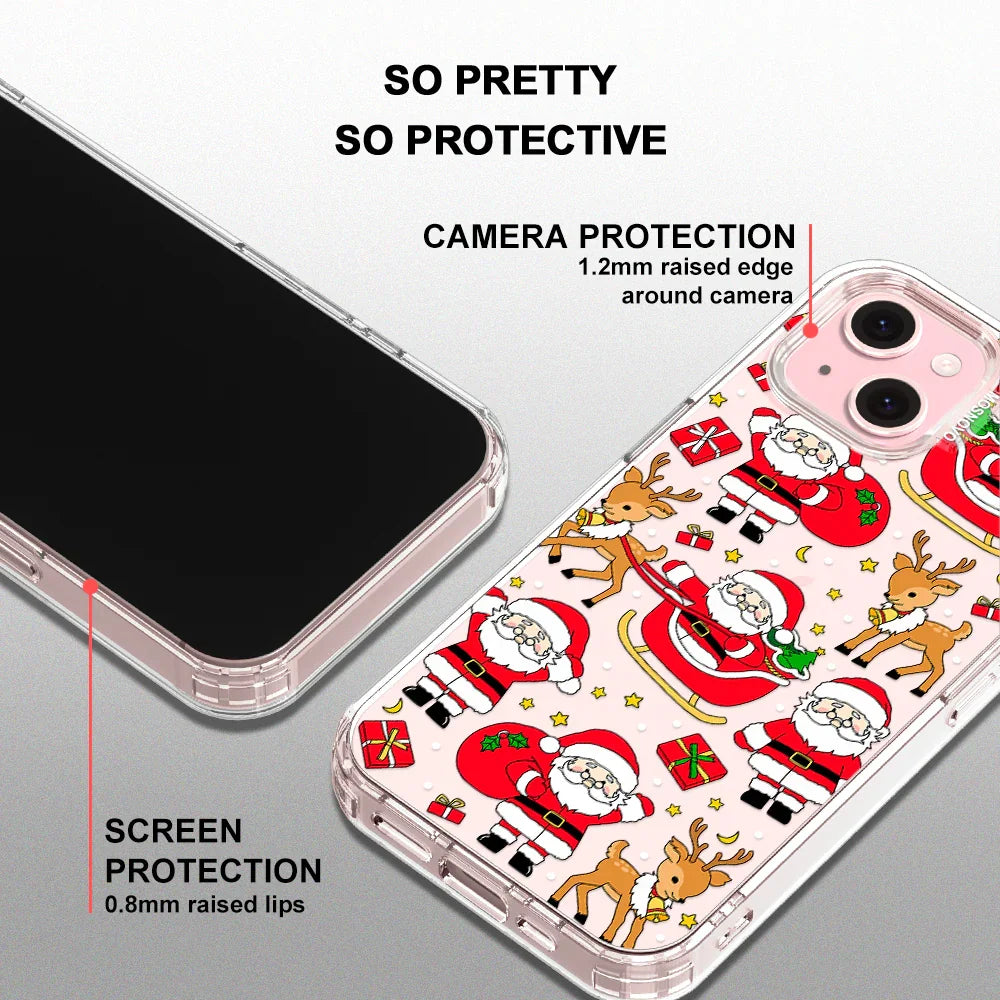 Cute Santa Claus Deer Phone Case - iPhone 15 Plus Case Clear