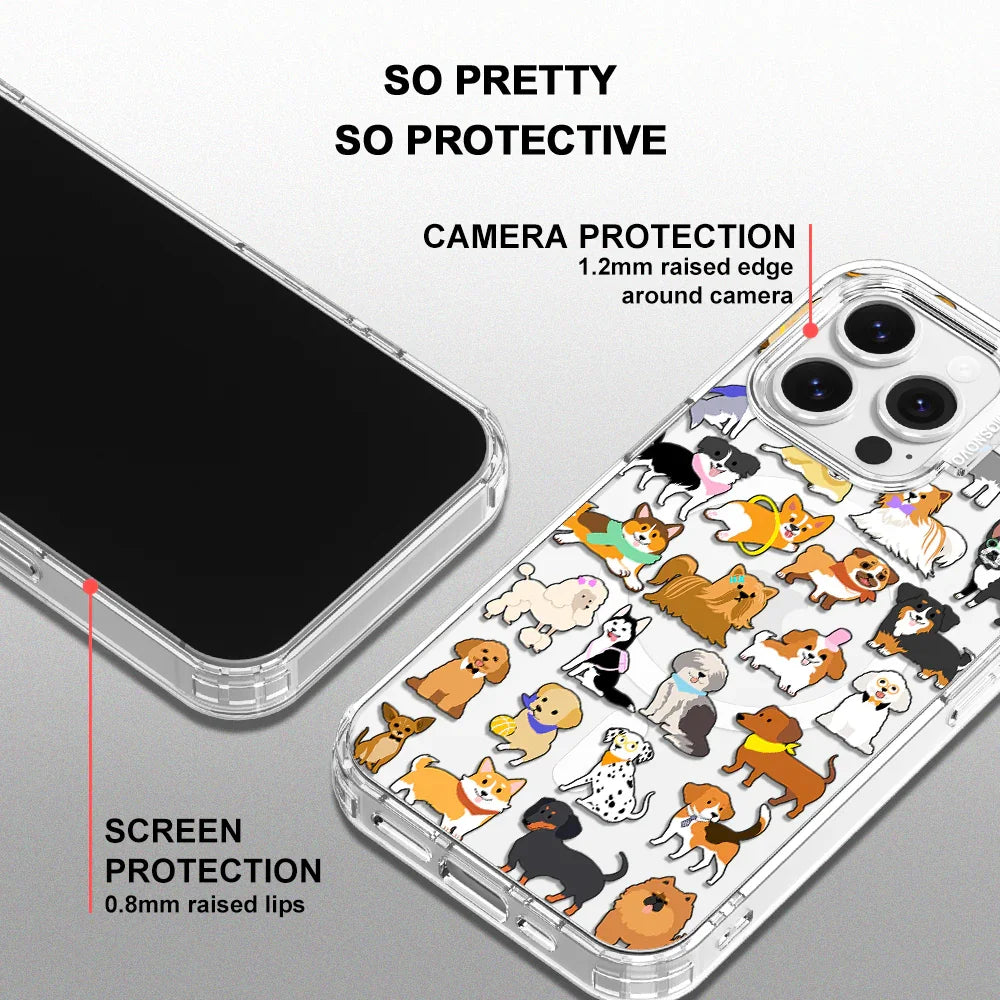 Cute Puppy Phone Case - iPhone 14 Pro Max Case Clear With MagSafe