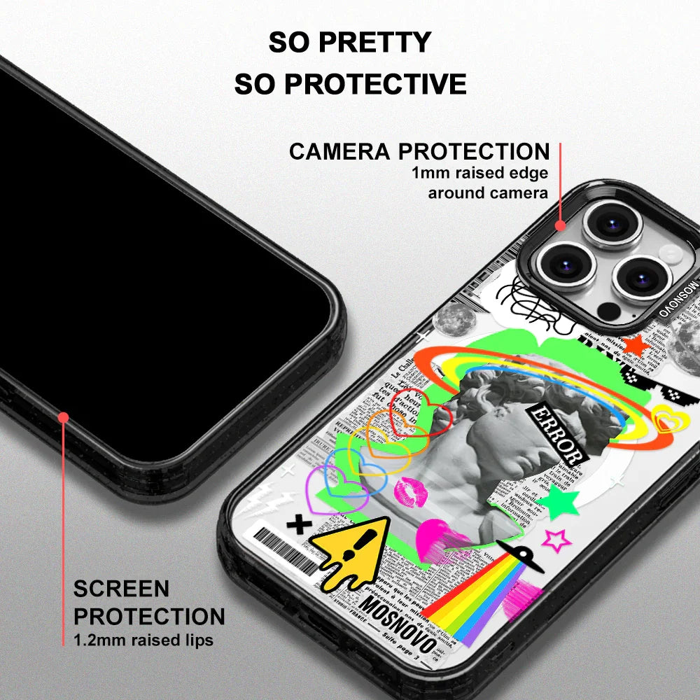 Error Statue Art Phone Case - iPhone 16 Pro Max Case Clear Black ShockStone With MagSafe