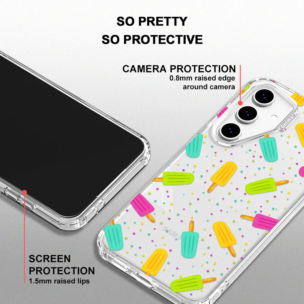 Rainbow Ice Pop Phone Case - Samsung Galaxy S24 FE Case Clear