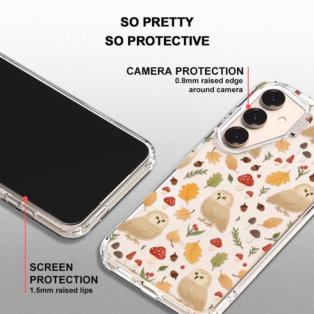 Autumn Owl Phone Case - Samsung Galaxy S25 Plus Case Clear