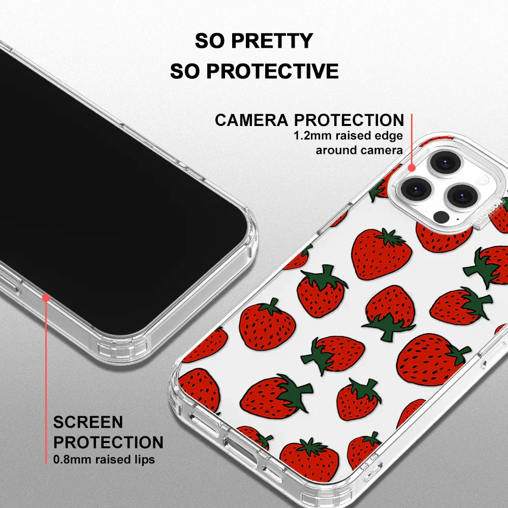 Red Strawberry Phone Case - iPhone 12 Case Clear