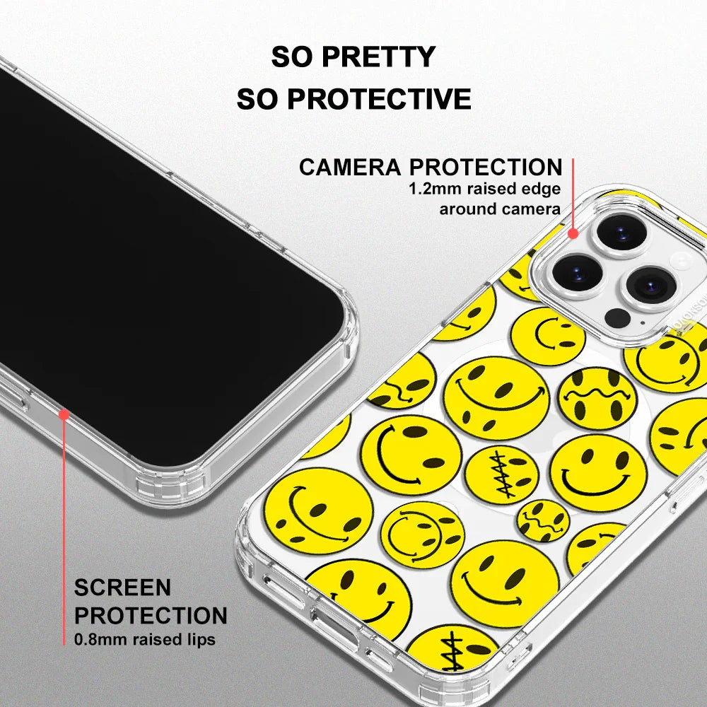 Smiley Face Phone Case - iPhone 14 Pro Max Case Clear With MagSafe