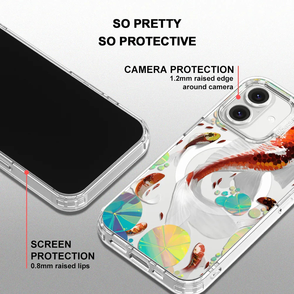 Koi Art Phone Case - iPhone 16 Case Clear With MagSafe