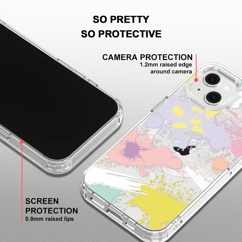 Splash Paint Phone Case - iPhone 14 Plus Case Clear With MagSafe