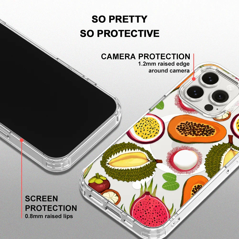 Tropical Fruits Phone Case - iPhone 15 Pro Max Case Clear With MagSafe