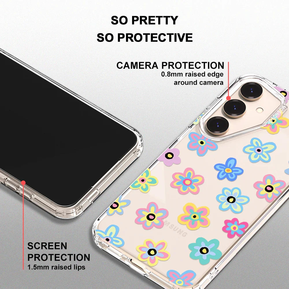 Groovy Flower Phone Case - Samsung Galaxy S24 Plus Case Clear