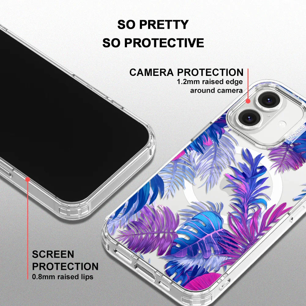 Fancy Palm Leaf Phone Case - iPhone 16 Case Clear With MagSafe