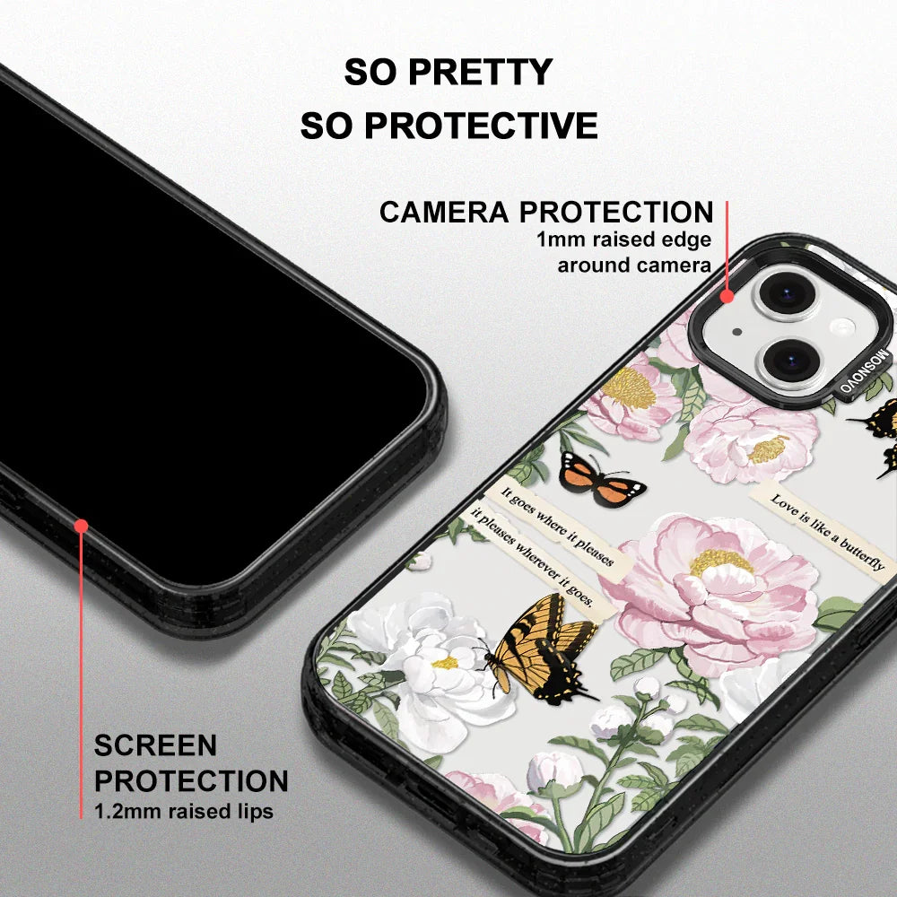 Bloom Phone Case - iPhone 14 Case Clear Black ShockStone