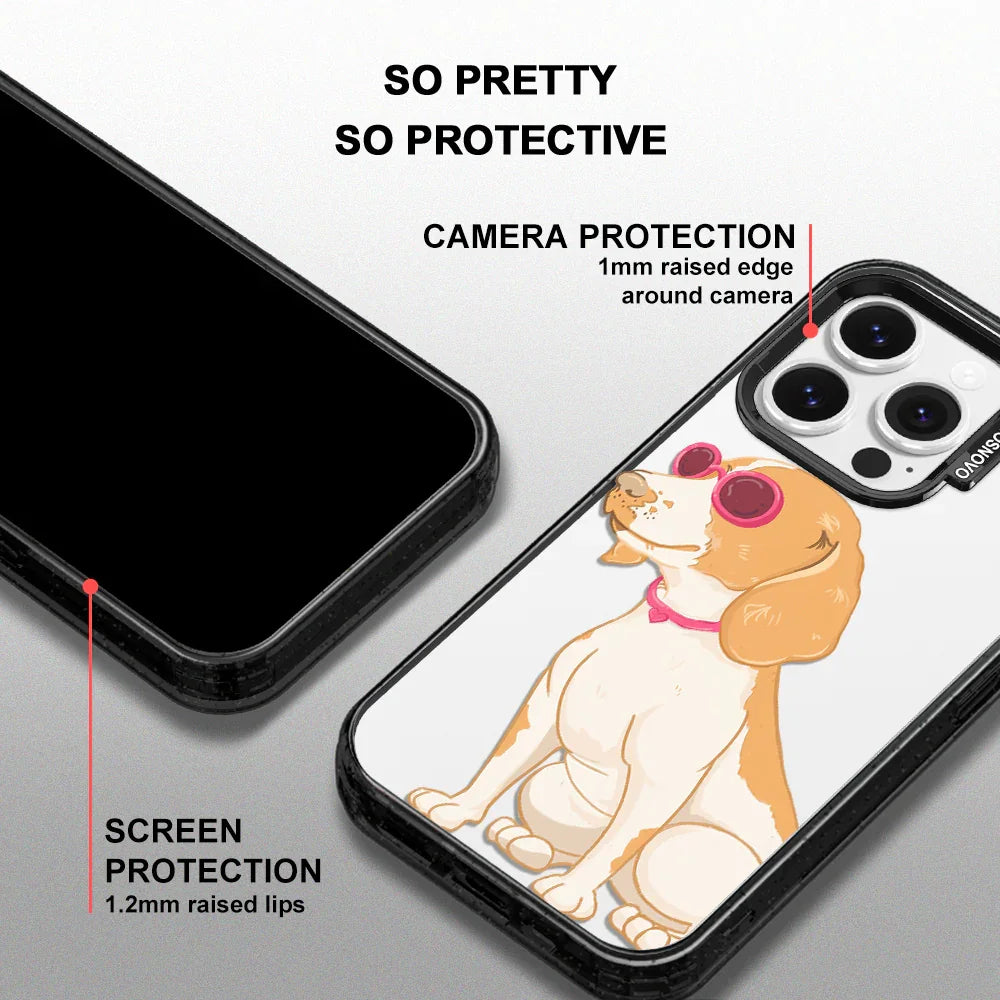Cute Beagle Phone Case - iPhone 14 Pro Case Clear Black ShockStone