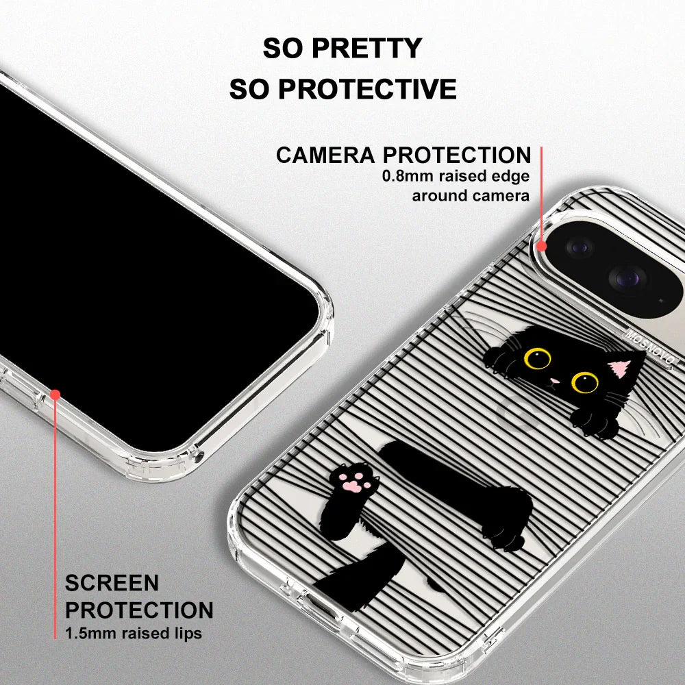 Hidden Black Cat Phone Case - Google Pixel 9 Case Clear