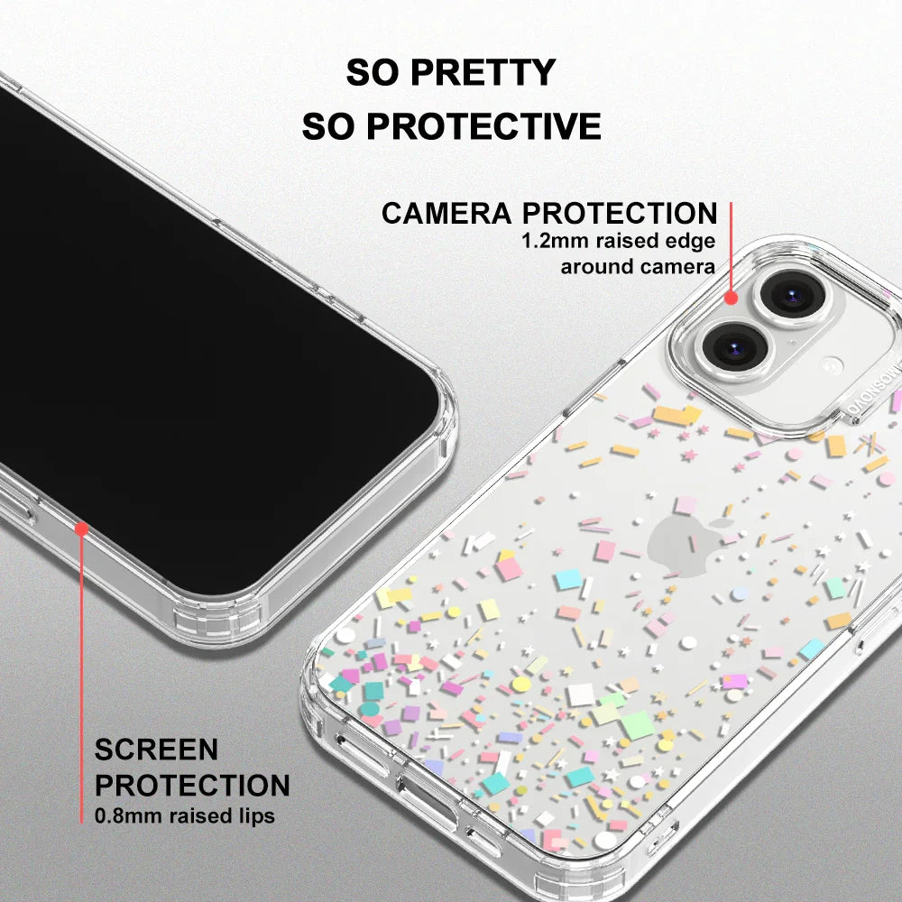 Confetti Phone Case - iPhone 16 Plus Case Clear