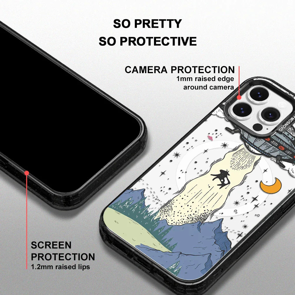 UFO Phone Case - iPhone 13 Pro Max Case Clear Black ShockStone With MagSafe