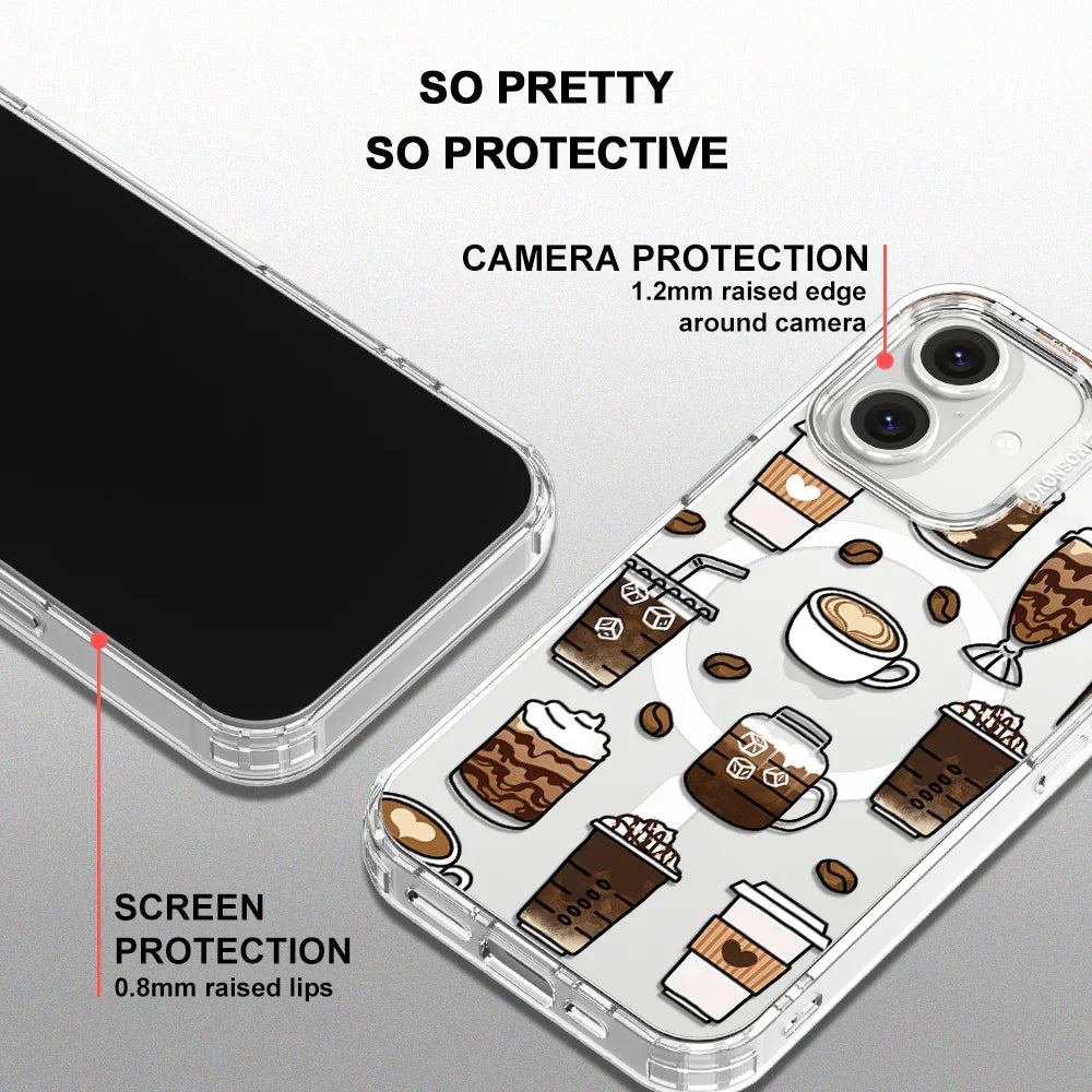 Coffee Phone Case - iPhone 16 Case Clear With MagSafe